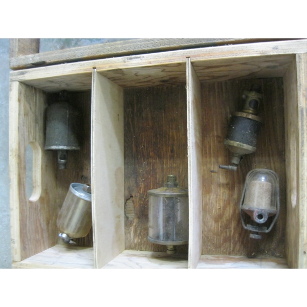 BOX W/ASST. OILERS, WATER FILTERS, ETC.