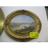 Image 4 : ORIGINAL ROUND FRAME PAINTING & A BRASS PLATE SERVING TRAY