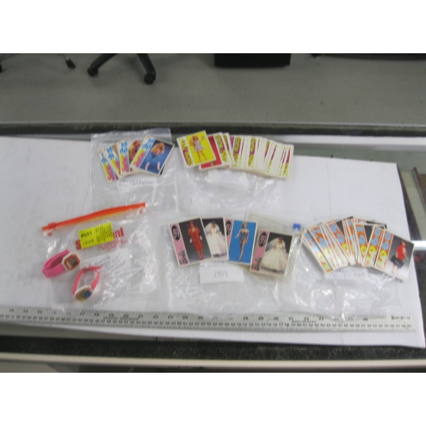 2 VINTAGE BARBIE WATCHES & LOT OF COLLECTOR BARBIE CARDS