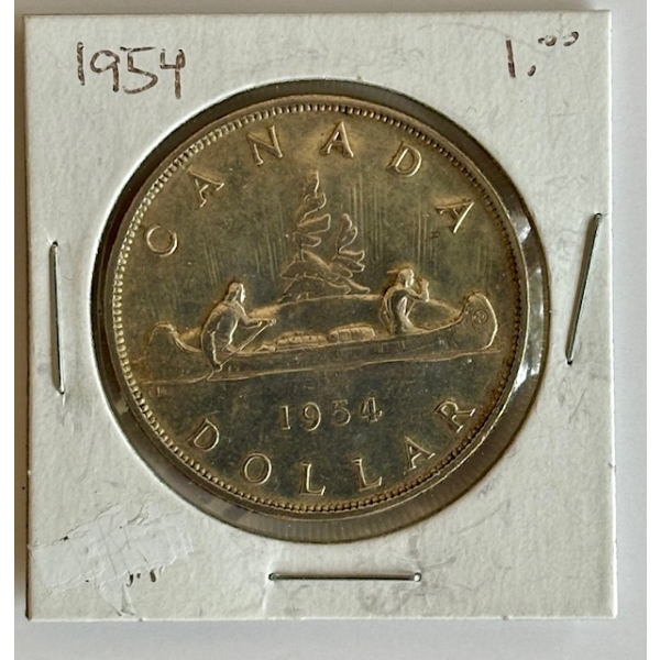 1954 CDN SILVER $1 COIN