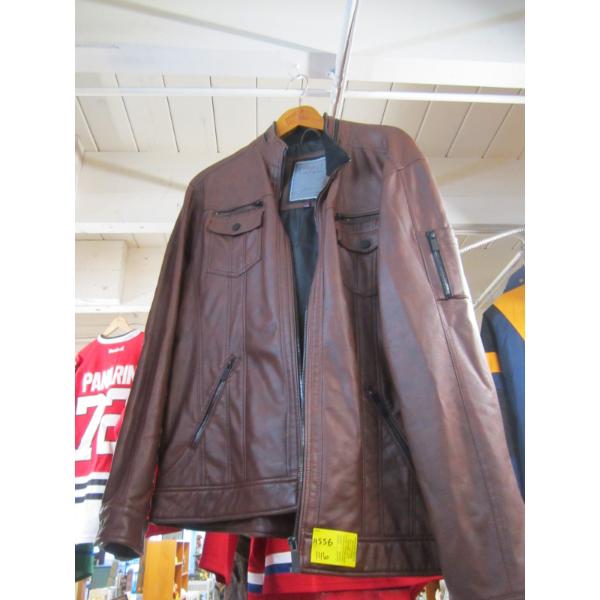 BROWN LEATHER JACKET, SZ L