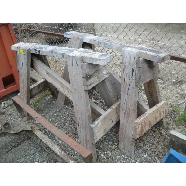 PR OF HEAVY WOODEN SAWHORSES