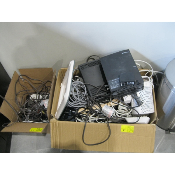 2 BOXES OF ASST. ELECTRONICS, SCALE, ETC.