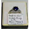 Image 1 : LADIES .925 SILVER RING W/BLUE STONE, SZ 6 1/2