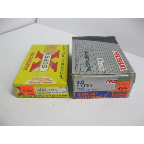 FEDERAL 303 BRITISH 180GR SOFT PT & WINCHESTER 303 BRITISH 180GR SOFT PT|1X24, 1X13 CARTRIDGES