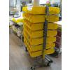 Image 1 : STORAGE BIN UNIT ON CASTORS WITH YELLOW  STORAGE BINS - NO CONTENTS