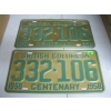 Image 1 : PAIR OF 1958 BC CENTENARY LICENCE PLATES