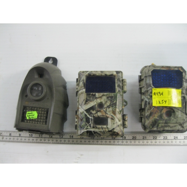 3 TRAIL CAMS - 1 NEEDS SPECIAL BATTERY