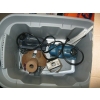 Image 1 : BIN W/MISC. DRILL BIT SHARPENERS, FENCE POST SHAVER, LG. SOCKET, ETC.