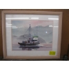 Image 1 : FRAMED WATERCOLOR BY RENNIE OF FISHING TRAWLER