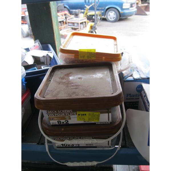 MISC. SCREWS & ROLL OF PLASTIC PAINTER SHEETING