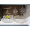 Image 1 : VINTAGE GLASSWARE: LIDDED CONTAINERS, CAKE TRAYS, ETC.