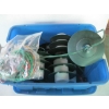 Image 6 : BIN & BOX OF MISC. COLLECTABLES - BADGES, LIGHTS, ETC.