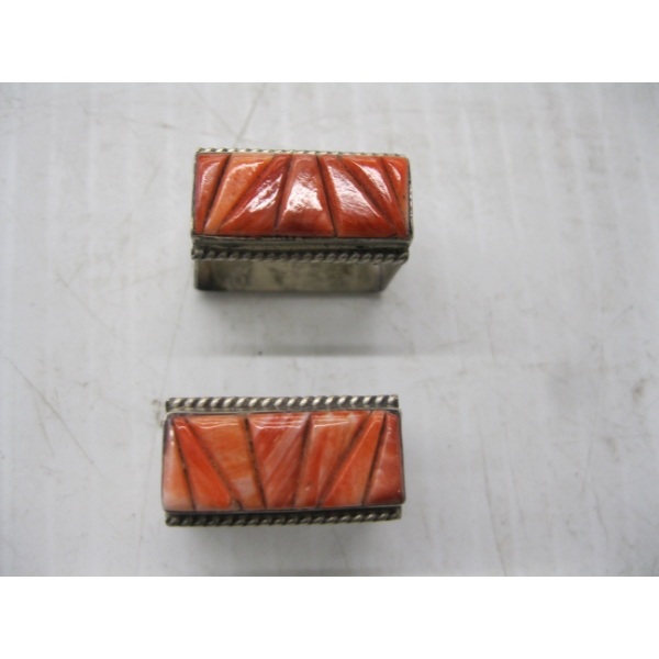 2 SILVER & CORAL NAVAJO SQUARE SLIDES
