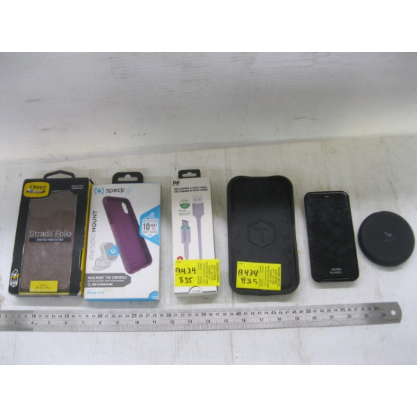 NEW ITEMS - LED CHARGE & SINK CABLES, 2 PHONE CASES, 2 CELL PHONE CHARGERS