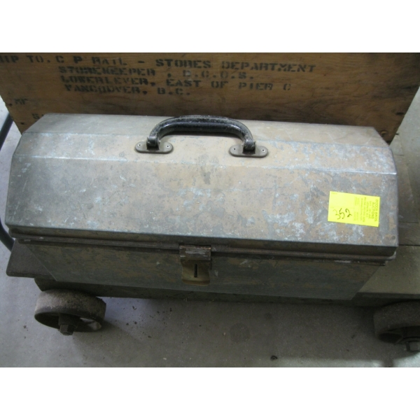 METAL TOOLBOX W/BRASSING FITTINGS, ETC.