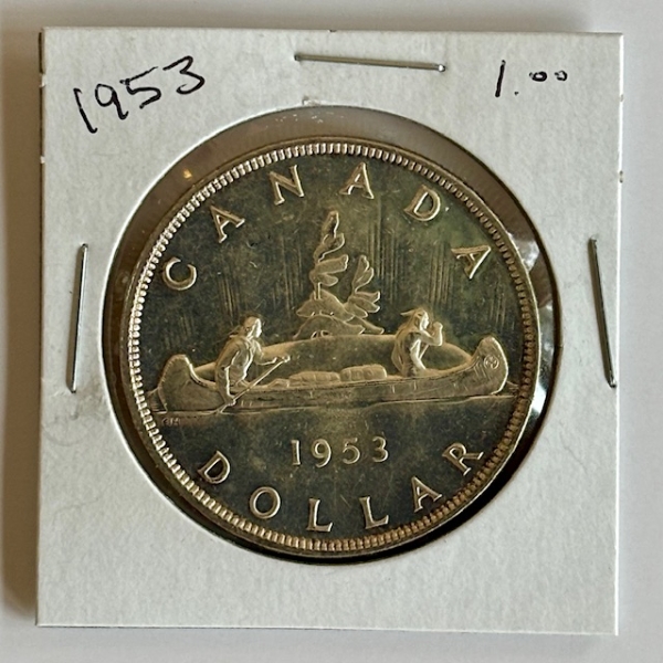 1953 CDN SILVER $1 COIN