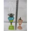 Image 1 : 2 OIL LAMP BASES & 1 CHIMNEY