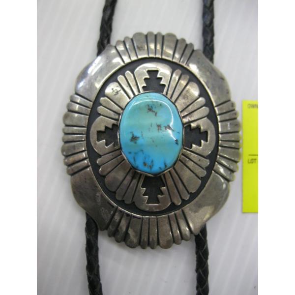 NAVAJO BOLO TIE - MARKED & SIGNED