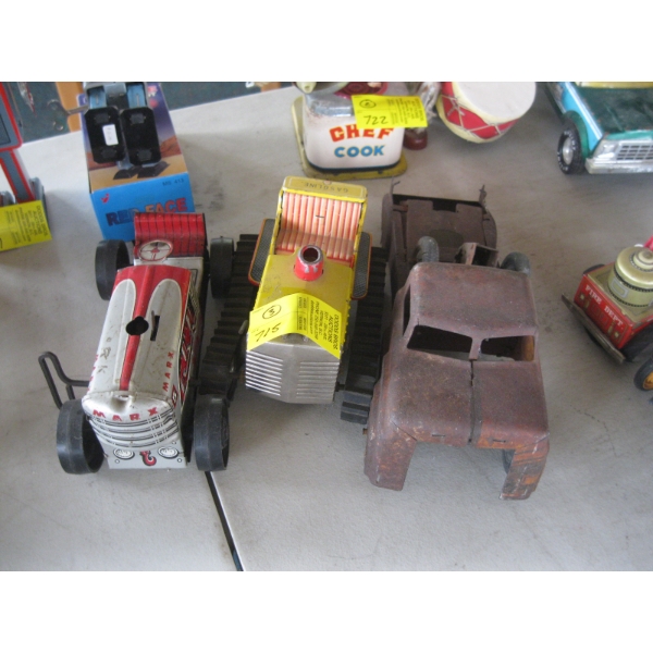 MARKS RACE CAR, TRACTOR & RUSTY TRUCK