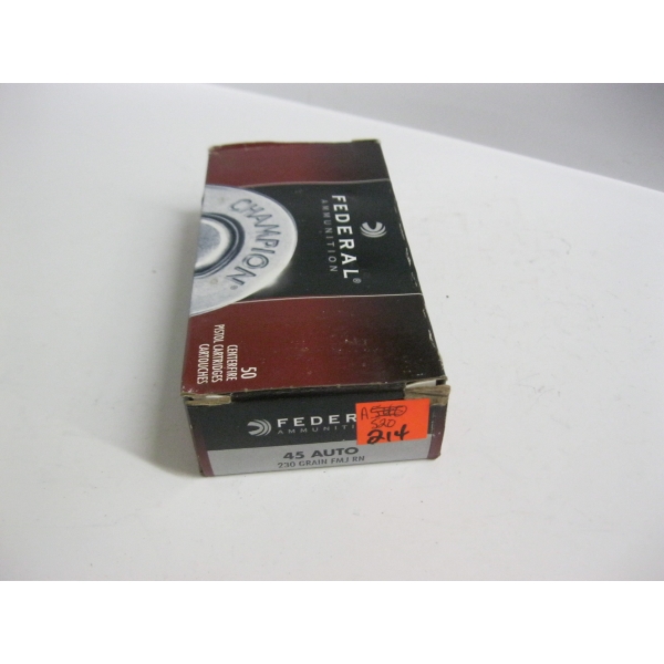 FEDERAL 45 AUTO 230GRS FMJ RN|1X50 CENTERFIRE CARTRIDGES