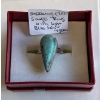 Image 1 : SILVER RING W/LIGHT BLUE STONE, SZ 6 1/4