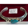 Image 1 : STERLING SILVER (.924) & 14KT GOLD TURQUOISE BRACELET, 57G