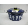 Image 1 : BLUE & WHITE KATHERINE HOLME NORWAY LOTUS ENAMEL POT