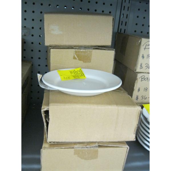 6 1/4" IVORY STONEWARE PLATES - 3 DZ