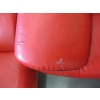 Image 5 : RED & BLACK VINTAGE LOOK W/CHROME LEGS COUCH, 2 CHAIRS & COFFEE TABLE