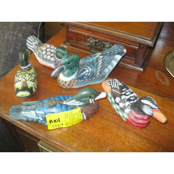 5 WOODEN DUCKS