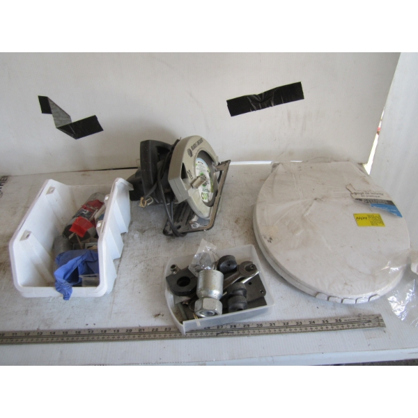 NEW TOILET SEAT COVER, CIRCULAR SAW, ETC.