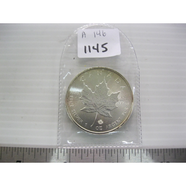 2015 CDN 1 OZ SILVER MAPLE LEAF .999 COIN (TAX EXEMPT)