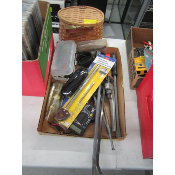 MISC. PRYBARS, BASIN WRENCH, ELECTRICAL TESTERS, ETC.