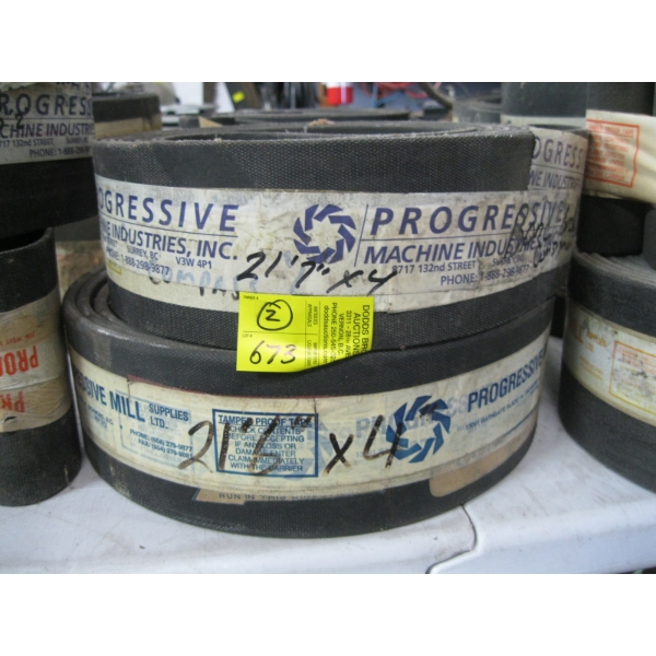 2 DRIVE BELTS - 4"X21'7" & 4"X21'6"