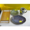 Image 1 : CERAMIC WATER PITCHER, SERVING PLATES, SERVING TRAY