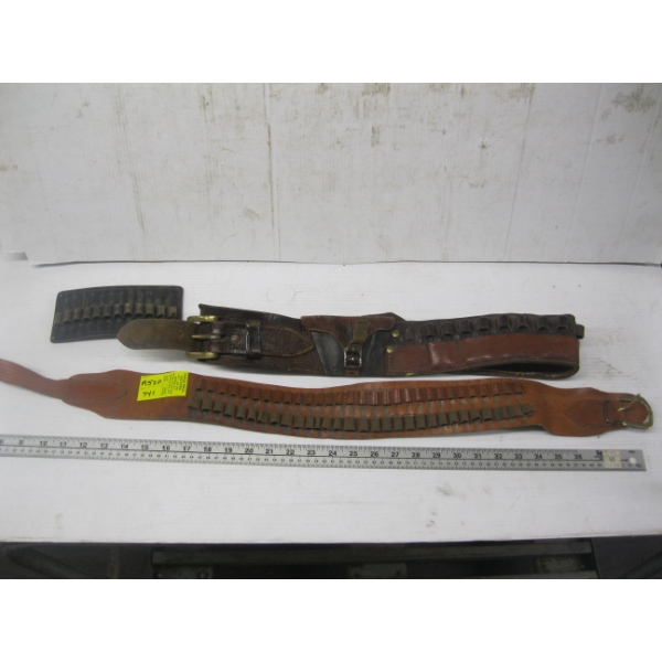 2 LEATHER SHELL BELTS