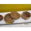 Image 3 : 2 WICKER TYPE BASKETS & 1 WOOD BOWL
