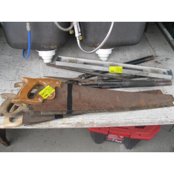 ASST. SAWS, PRUNER, LEVEL, ETC.