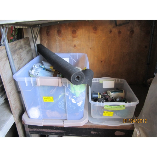 2 BINS OF GARDEN SUPPLIES