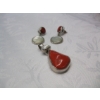Image 3 : STERLING SILVER (.925) RED CORAL PENDANT & EARRINGS, 15G