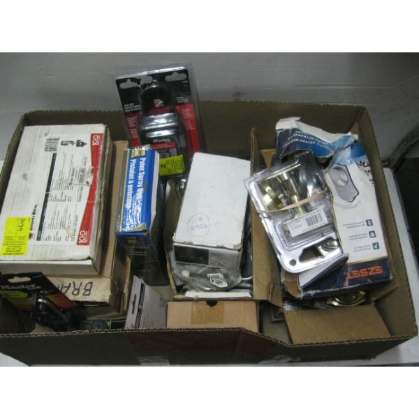 MISC. PAINT SPRAY GUN, DOOR HARDWARE, ETC.