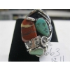 Image 5 : LG. STERLING SILVER .925 RING W/COLORED STONES, 24G, SZ 11