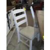 Image 3 : DARK WOOD TOP DINING TABLE W/4 LIGHT COLORED CHAIRS