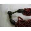 Image 3 : TWISTED CORAL BEADED NECKLACE W/PENDANT