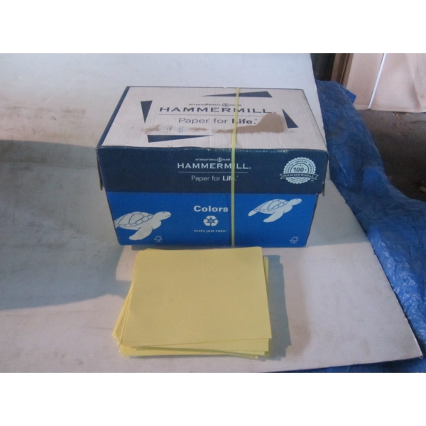 BOX OF YELLOW PAPER