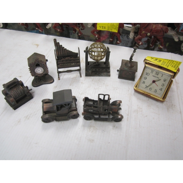 PENCIL SHARPENERS & A TRAVEL CLOCK