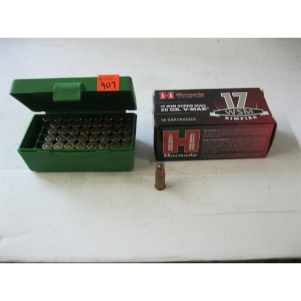 BOX OF 17 CALIBER RIMFIRE SHELLS & A PLASTIC BOX W/.38 SPECIAL??