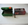 Image 1 : BOX OF 17 CALIBER RIMFIRE SHELLS & A PLASTIC BOX W/.38 SPECIAL??