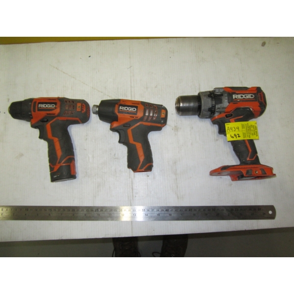 3 RIGID CORDLESS TOOLS